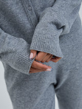 Seamless Basic Classic Cardigan | Wolle Kaschmir Cardigan Ash Melange