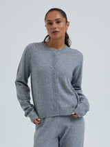 Seamless Basic Classic Cardigan | Wolle Kaschmir Cardigan Ash Melange