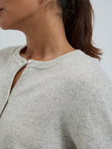 Seamless Basic Classic Cardigan | Wolle Kaschmir Cardigan Ecru Melange