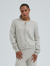 Seamless Basic Classic Cardigan | Wolle Kaschmir Cardigan Ecru Melange