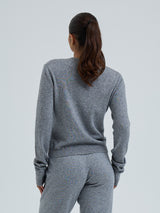 Seamless Basic Classic Crew Neck | Wolle Kaschmir Cardigan Ash Melange