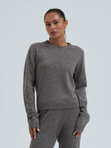 Seamless Basic Classic Crew Neck | Wolle Kaschmir Cardigan Heather Mushroom
