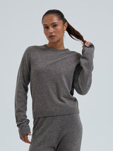 Seamless Basic Classic Crew Neck | Wolle Kaschmir Cardigan Heather Mushroom