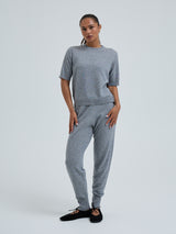 Seamless Basic Classic T-shirt | Wolle Kaschmir T-shirt Ash Melange