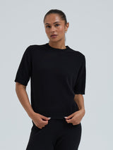 Seamless Basic Classic T-shirt | Wolle Kaschmir T-shirt Black