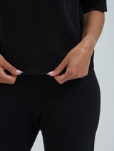 Seamless Basic Classic T-shirt | Wolle Kaschmir T-shirt Black