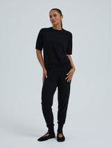 Seamless Basic Classic T-shirt | Wolle Kaschmir T-shirt Black