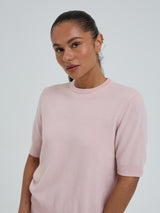 Seamless Basic Classic T-shirt | Wolle Kaschmir T-shirt Powder Pink