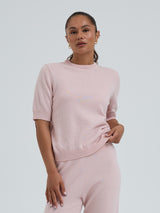 Seamless Basic Classic T-shirt | Wolle Kaschmir T-shirt Powder Pink