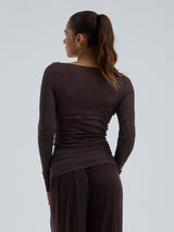 Seamless Basic Cotton Boat Neck | Baumwolle L/S T-Shirt Java