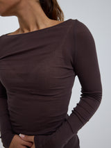 Seamless Basic Cotton Boat Neck | Baumwolle L/S T-Shirt Java