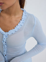 Seamless Basic Cotton Cardy | Baumwolle Cardigan Hazy Sky