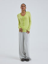 Seamless Basic Cotton Cardy | Baumwolle Cardigan Neon Yellow