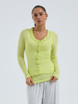 Seamless Basic Cotton Cardy | Baumwolle Cardigan Neon Yellow