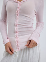 Seamless Basic Cotton Cardy | Baumwolle Cardigan Pale Rose