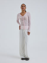 Seamless Basic Cotton Cardy | Baumwolle Cardigan Pale Rose
