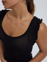 Seamless Basic Cotton Crop Top | Baumwolle Tank Top Black