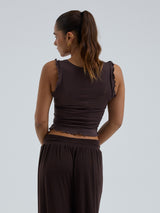 Seamless Basic Cotton Crop Top | Baumwolle Tank Top Java