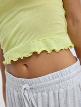 Seamless Basic Cotton Crop Top | Baumwolle Tank Top Neon Yellow