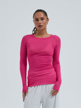 Seamless Basic Cotton Elvira | Baumwolle L/S T-Shirt Berry Pink