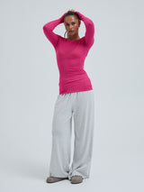 Seamless Basic Cotton Elvira | Baumwolle L/S T-Shirt Berry Pink