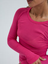 Seamless Basic Cotton Elvira | Baumwolle L/S T-Shirt Berry Pink