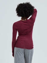 Seamless Basic Cotton Elvira | Baumwolle L/S T-Shirt Burgundy