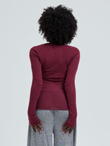 Seamless Basic Cotton Elvira | Baumwolle L/S T-Shirt Burgundy