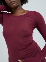 Seamless Basic Cotton Elvira | Baumwolle L/S T-Shirt Burgundy