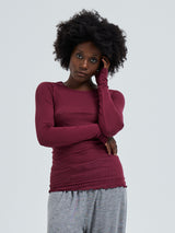 Seamless Basic Cotton Elvira | Baumwolle L/S T-Shirt Burgundy