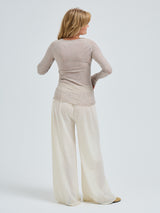 Seamless Basic Cotton Elvira | Baumwolle L/S T-Shirt Desert Melange