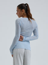 Seamless Basic Cotton Elvira | Baumwolle L/S T-Shirt Hazy Sky