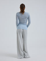 Seamless Basic Cotton Elvira | Baumwolle L/S T-Shirt Hazy Sky