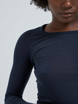 Seamless Basic Cotton Elvira | Baumwolle L/S T-Shirt Midnight