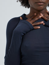 Seamless Basic Cotton Elvira | Baumwolle L/S T-Shirt Midnight
