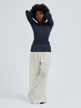 Seamless Basic Cotton Elvira | Baumwolle L/S T-Shirt Midnight