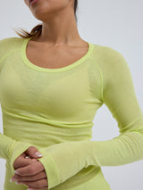Seamless Basic Cotton Elvira | Baumwolle L/S T-Shirt Neon Yellow