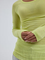 Seamless Basic Cotton Elvira | Baumwolle L/S T-Shirt Neon Yellow