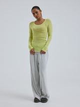 Seamless Basic Cotton Elvira | Baumwolle L/S T-Shirt Neon Yellow