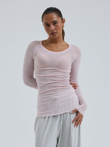 Seamless Basic Cotton Elvira | Baumwolle L/S T-Shirt Pale Rose