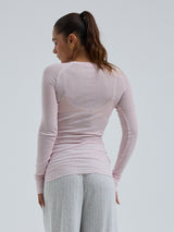 Seamless Basic Cotton Elvira | Baumwolle L/S T-Shirt Pale Rose