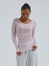 Seamless Basic Cotton Elvira | Baumwolle L/S T-Shirt Pale Rose