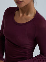 Seamless Basic Cotton Elvira | Baumwolle L/S T-Shirt Vineyard
