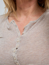 Seamless Basic Cotton Granddad | Baumwolle L/S T-Shirt Desert Melange