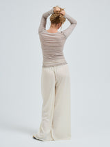 Seamless Basic Cotton Granddad | Baumwolle L/S T-Shirt Desert Melange