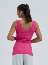 Seamless Basic Cotton Lacey | Baumwolle Tank Top Berry Pink