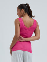 Seamless Basic Cotton Lacey | Baumwolle Tank Top Berry Pink
