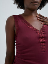 Seamless Basic Cotton Lacey | Baumwolle Tank Top Burgundy