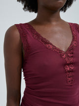 Seamless Basic Cotton Lacey | Baumwolle Tank Top Burgundy