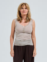Seamless Basic Cotton Lacey | Baumwolle Tank Top Desert Melange